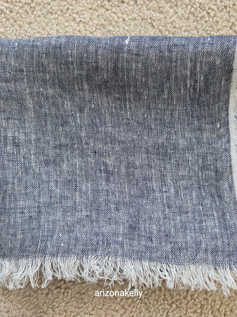 NWOT Pisu Linen Scarf NAVY BLUE